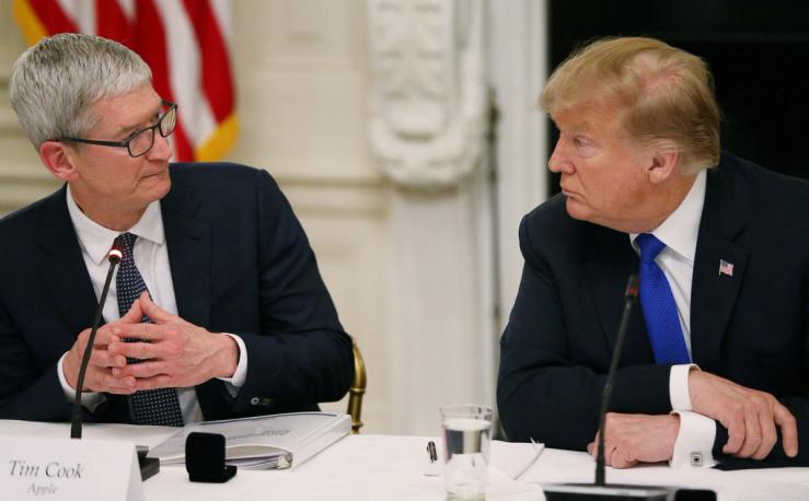 Apple CEO Tim Cook and US President Donald Trump