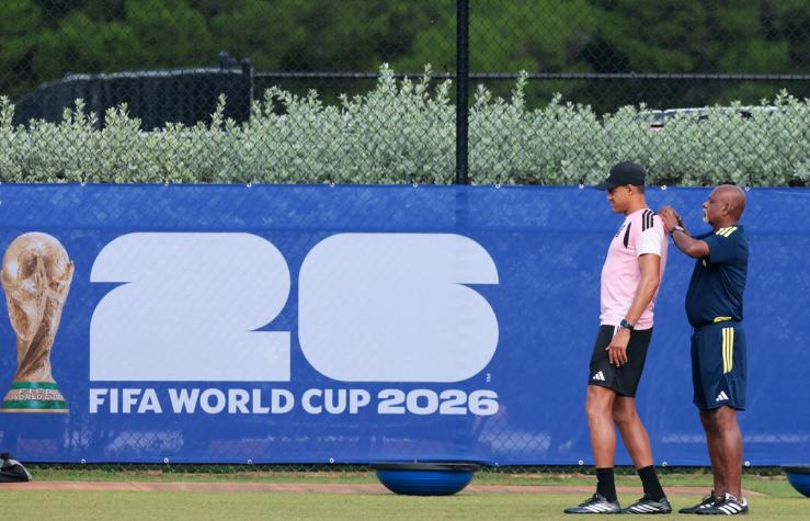 Referee Ismail Elfath during training in Miami on Tuesday