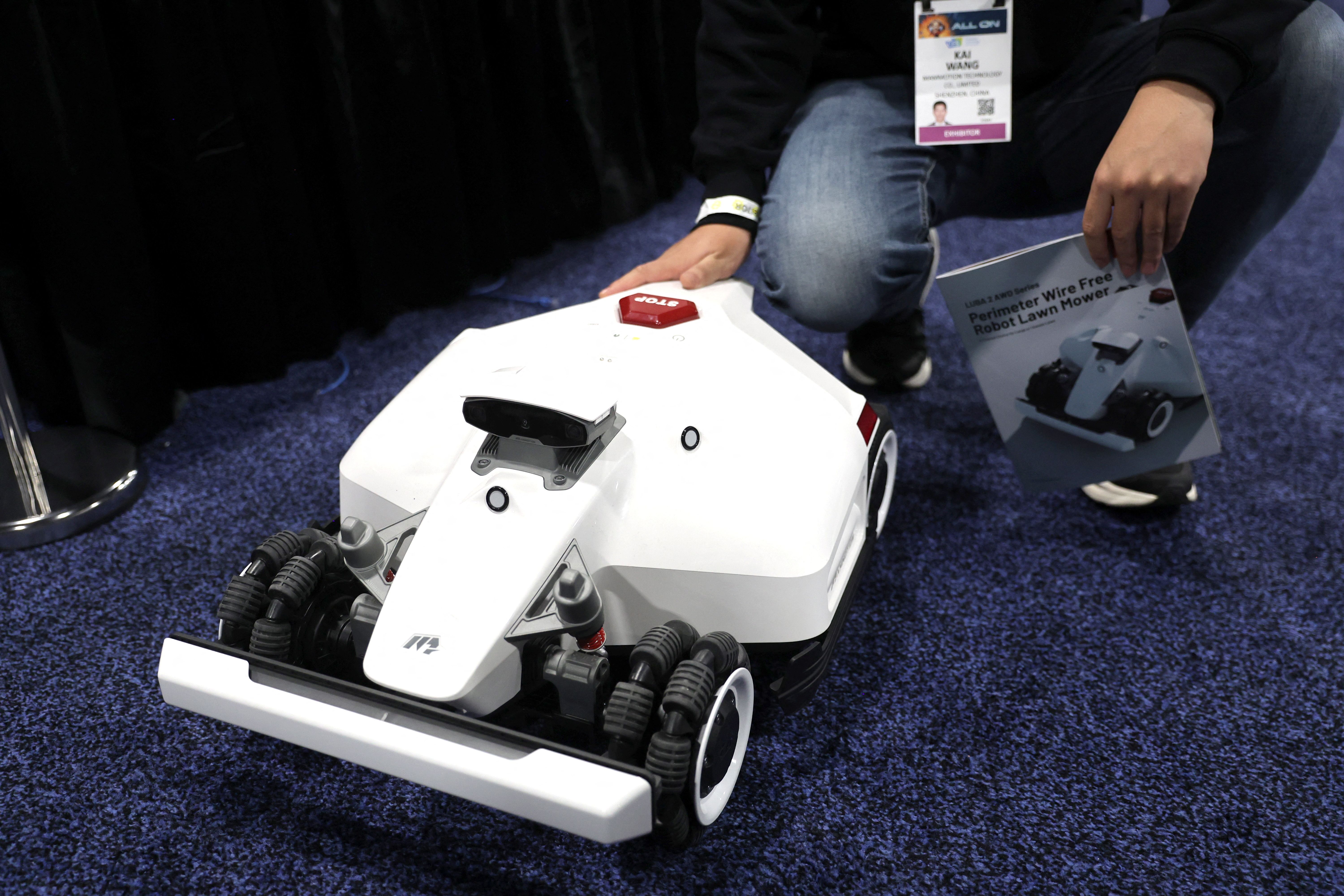 A robot lawnmower.