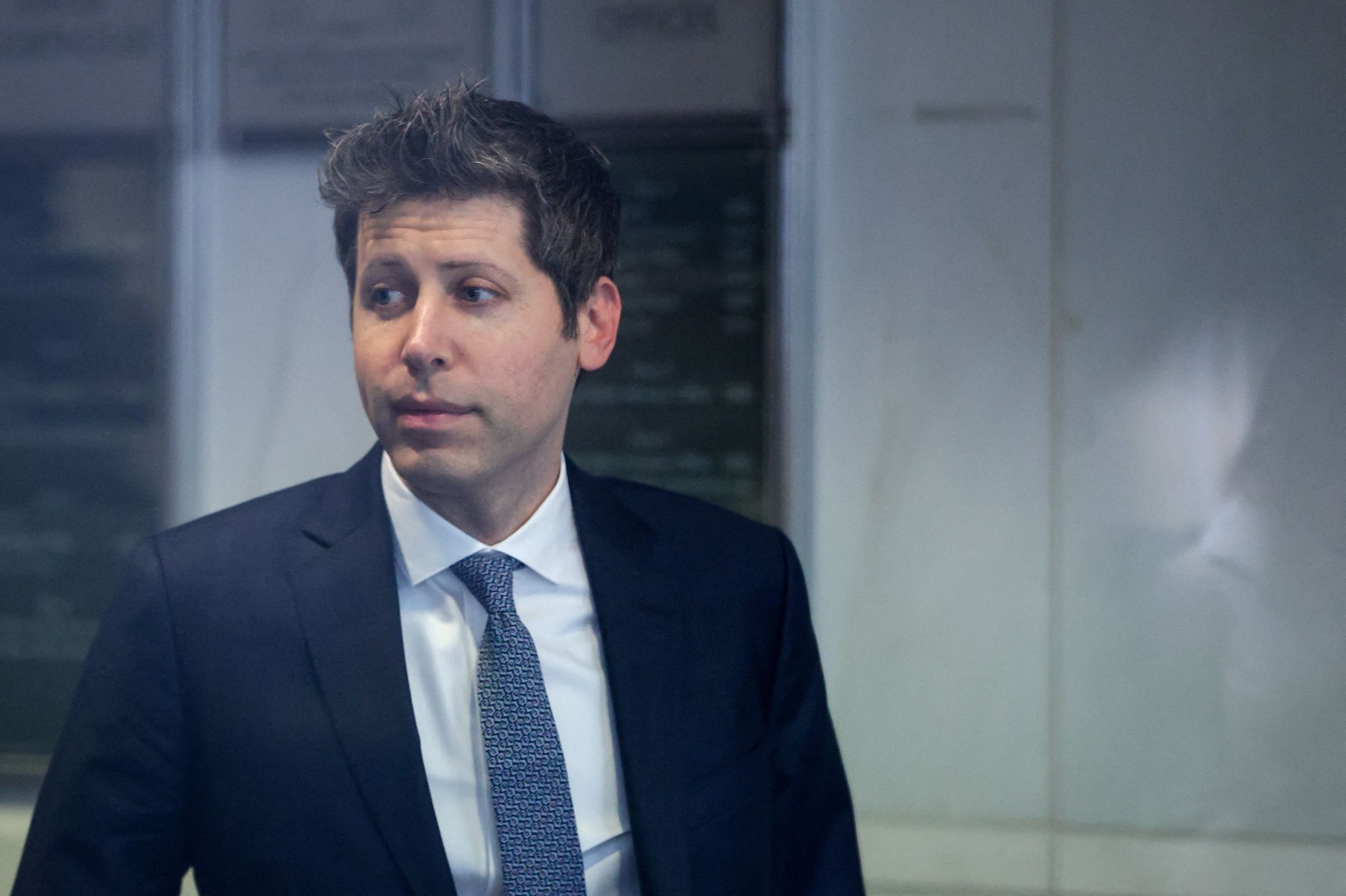 OpenAI CEO Sam Altman arrives at the courthouse. 