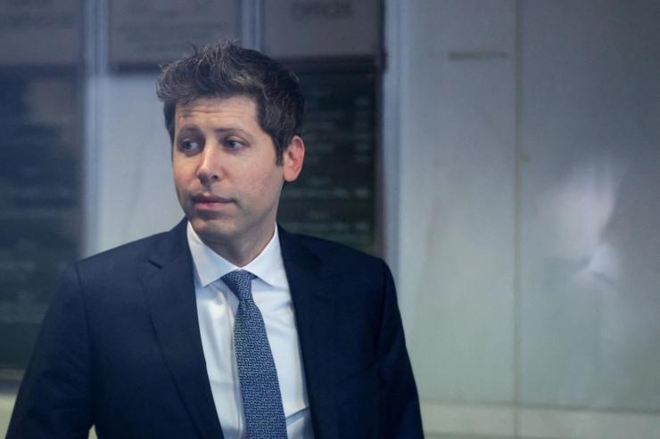 OpenAI CEO Sam Altman arrives at the courthouse.