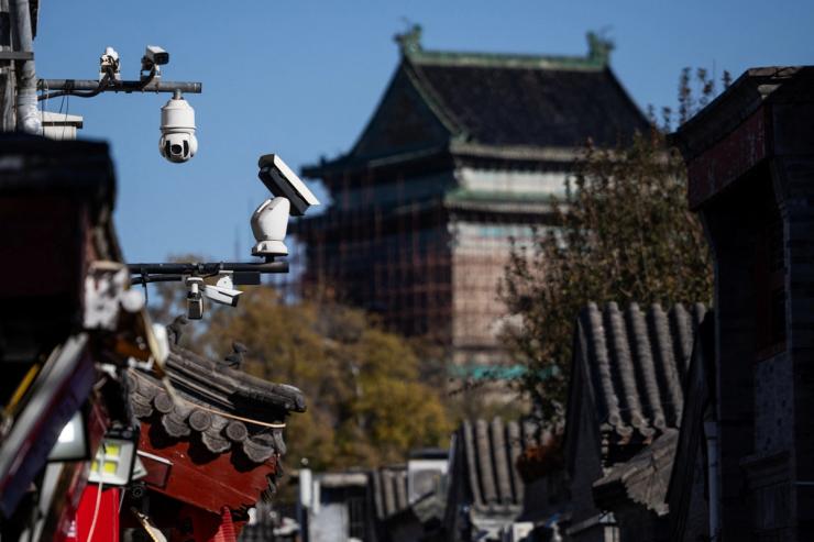 Surveillance cameras in China.