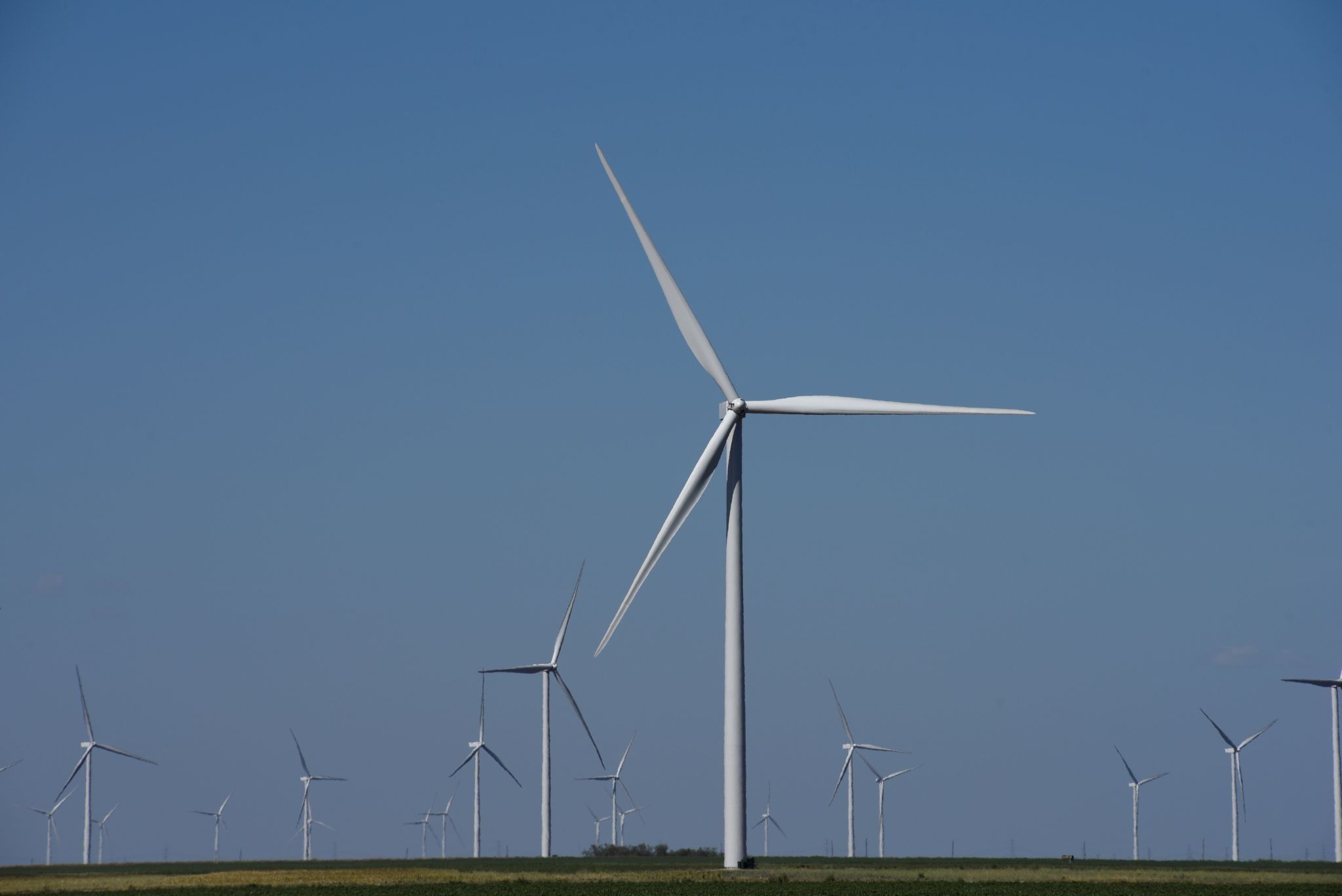 A wind farm near Throckmorton, Texas.