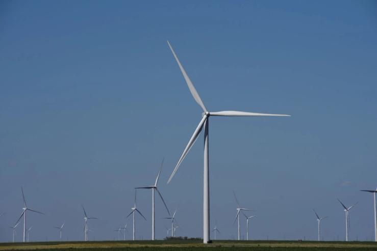 A wind farm near Throckmorton, Texas.