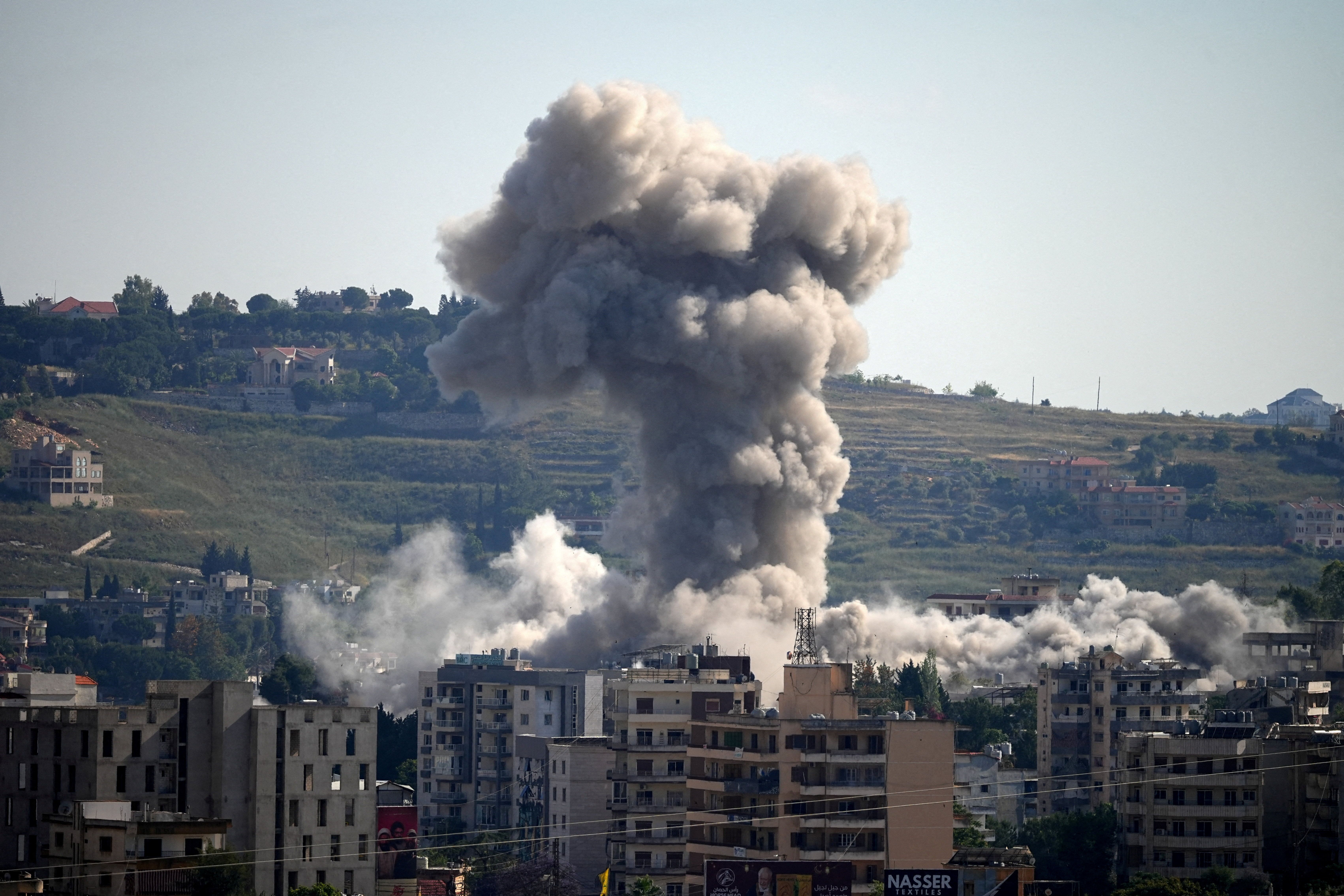 Smoke billows from southern Lebanon following Israeli strikes