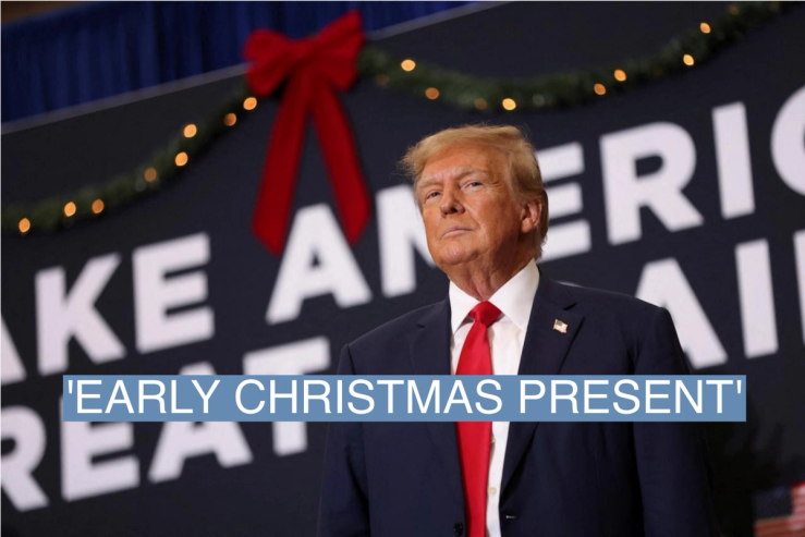 Republican presidential candidate and former U.S. President Donald Trump attends a campaign event in Waterloo, Iowa, U.S. December 19, 2023.