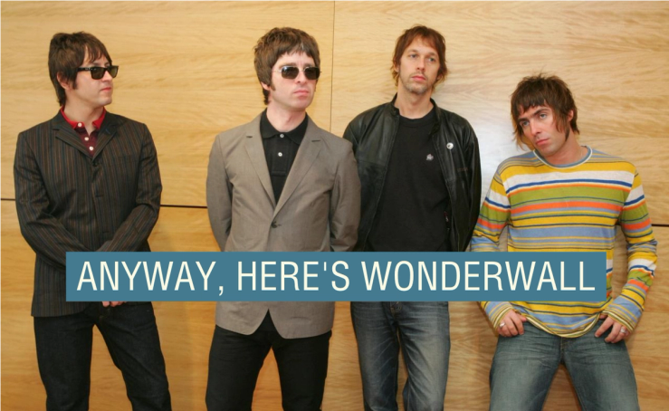 FILE PHOTO: Members of British rock band Oasis rhythm guitarist Gem Archer, lead guitarist Noel Gallagher, bass guitarist Andy Bell and lead vocals Liam Gallagher pose during a news conference in Hong Kong February 25, 2006./File Photo