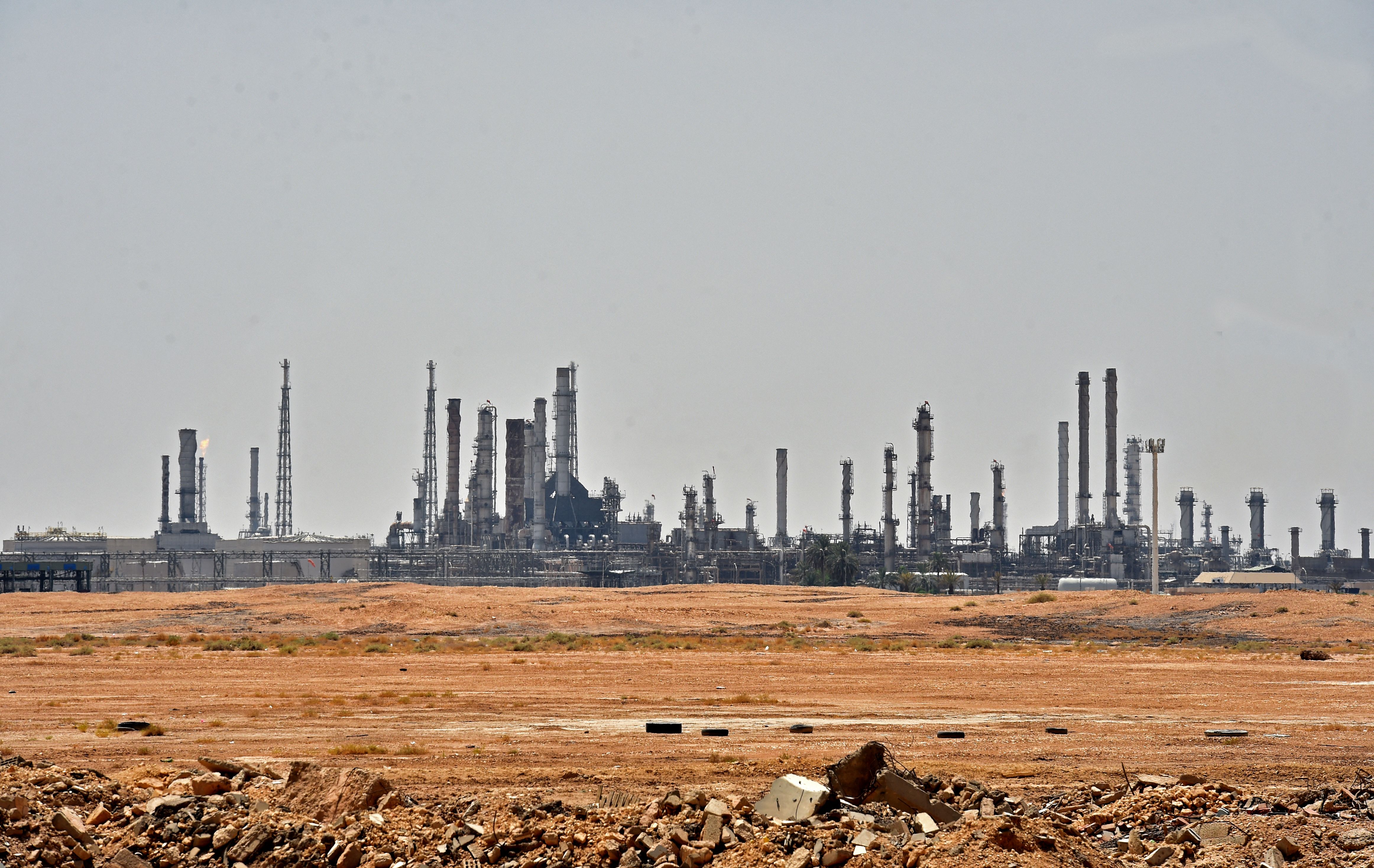 An Aramco oil facility near al-Khurj area, Saudi Arabia.