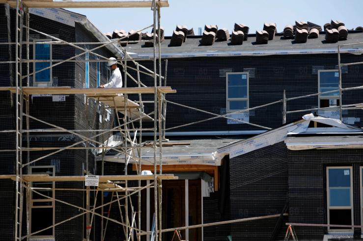 New home construction continues at a new housing subdivision in San Marcos California.