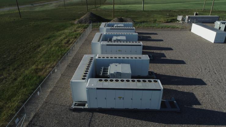 Wind energy battery storage facility in Canada.