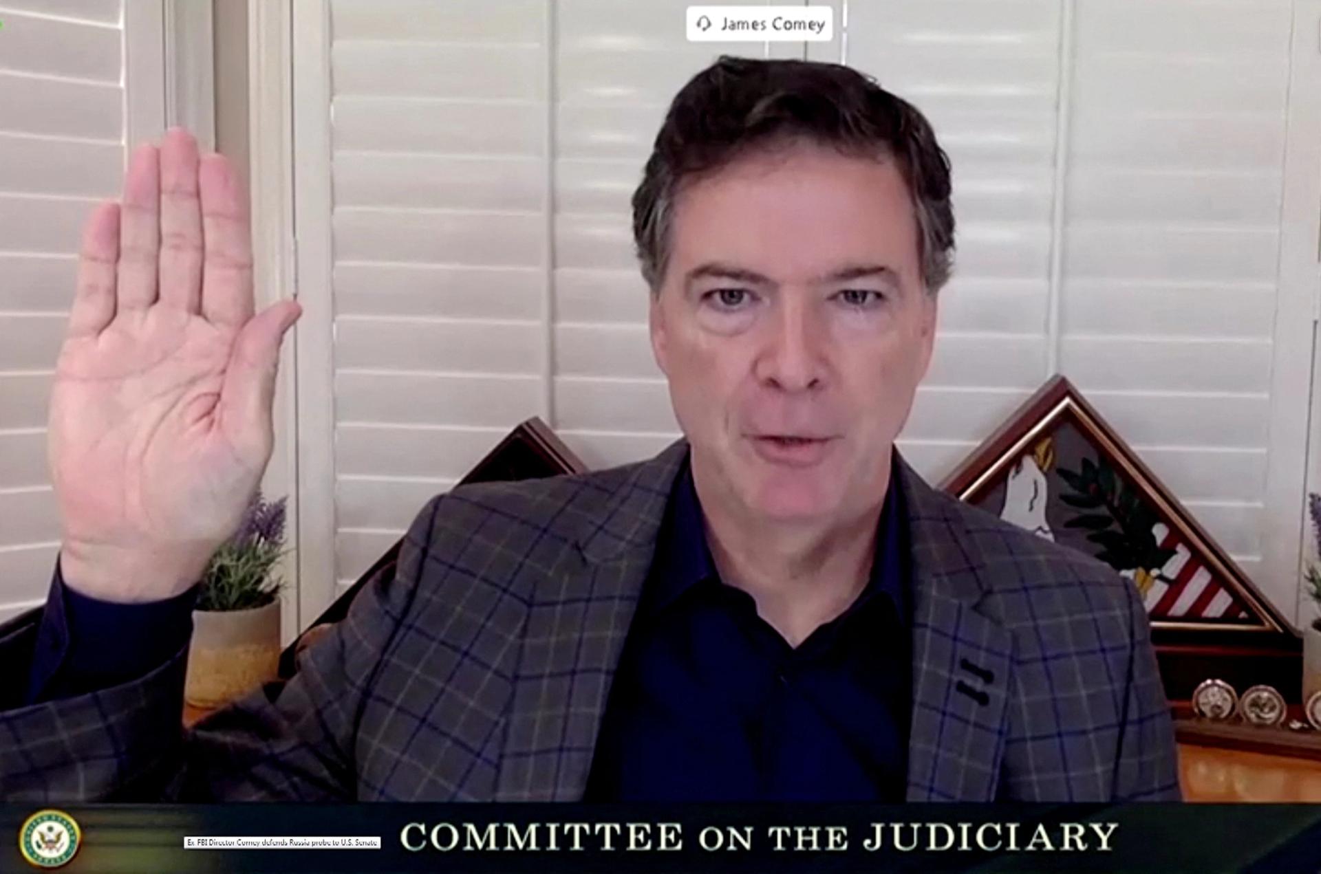 James Comey testifying in 2020