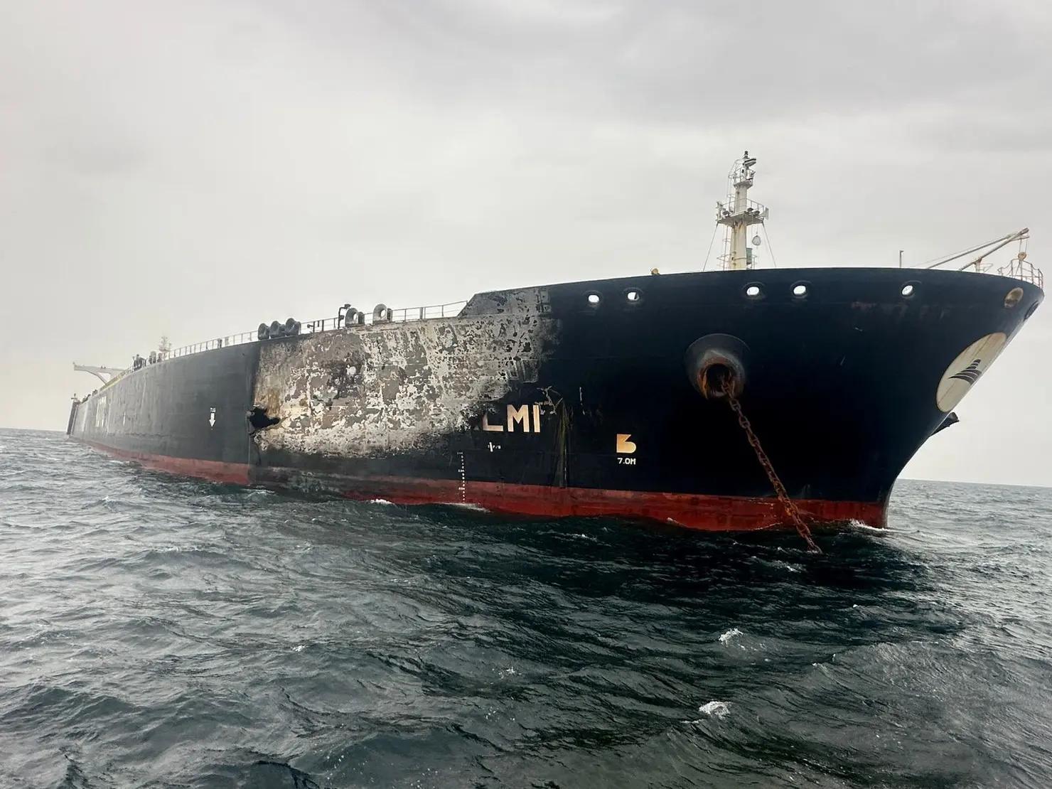 A tanker struck in the Gulf. 