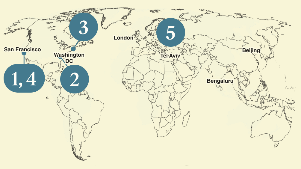 A map of the world.