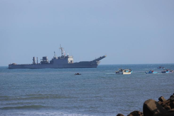 Soldiers take part in an anti-landing military exercise, in Taoyuan, Taiwan March 23, 2023.