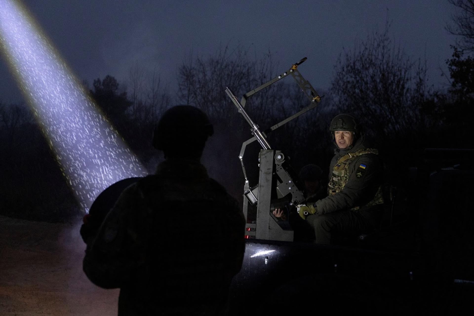 A photo of Ukrainian soldiers in the Kyiv region