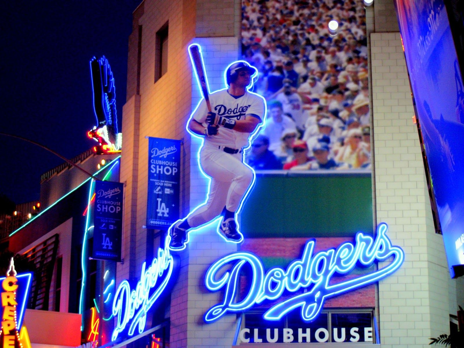 An LA Dodgers billboard at Universal Studios City Walk in Hollywood.