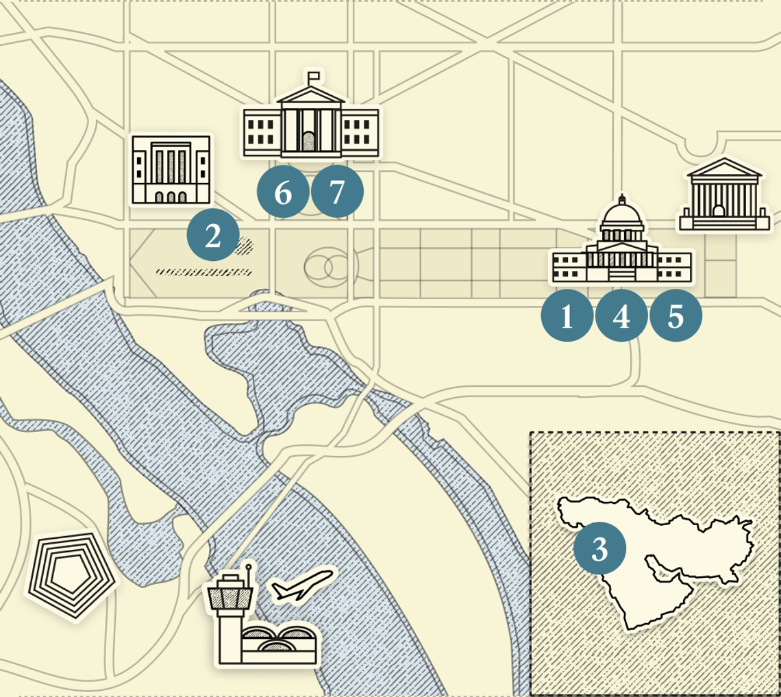 A numbered map of DC.
