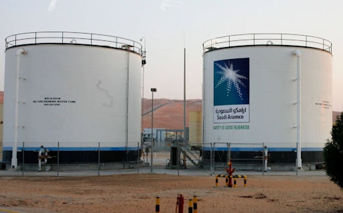 Tanks of Saudi Aramco oil.