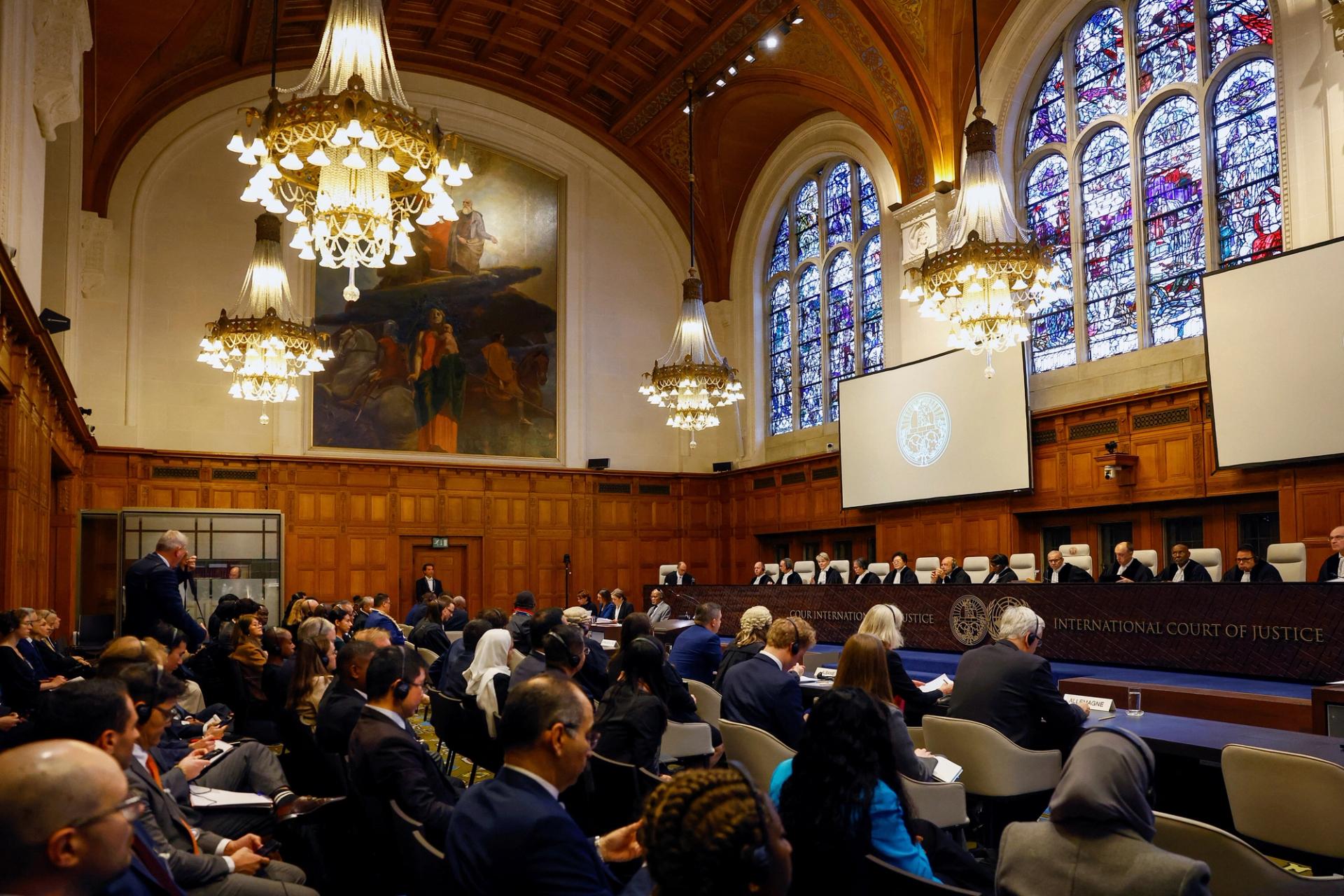 A photo from inside the ICJ