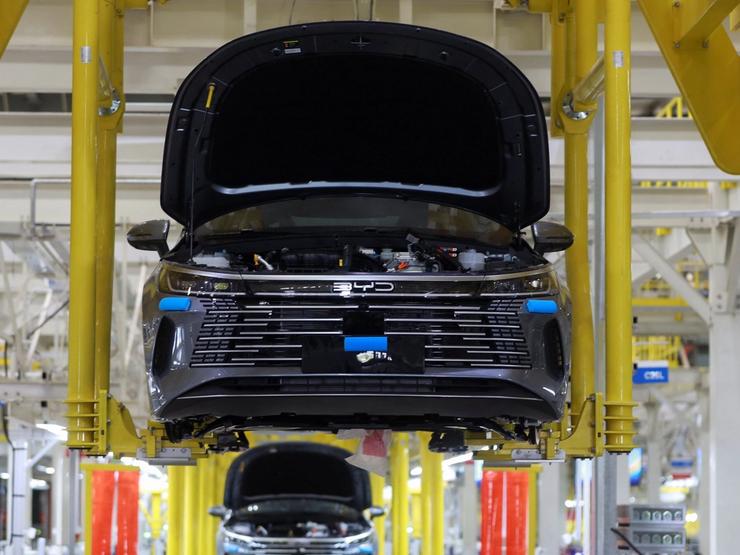 BYD vehicles in the production line.