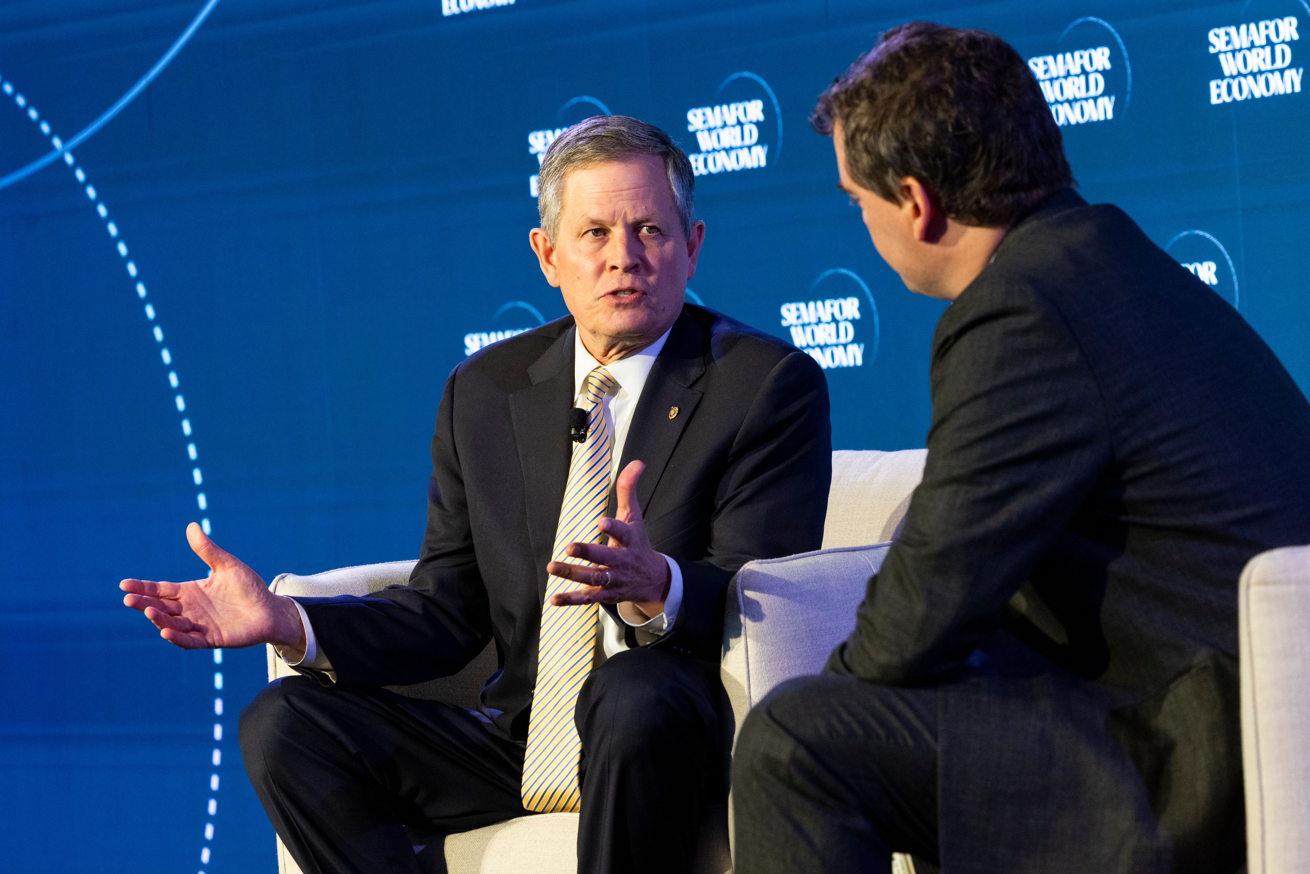 Sen. Steve Daines at Semafor World Economy 2026.