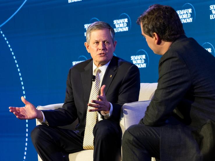 Sen. Steve Daines at Semafor World Economy 2026.