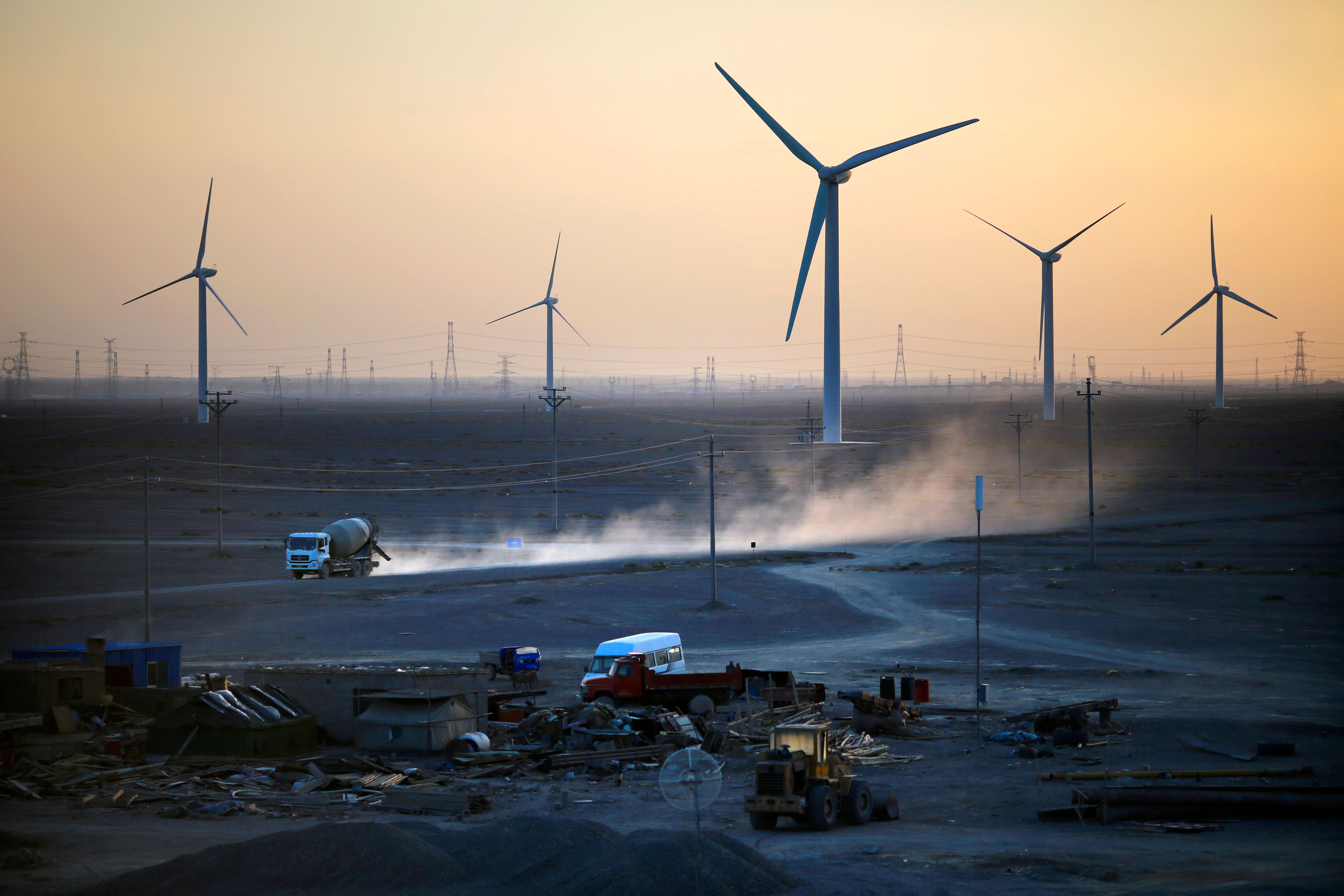 A wind farm in China’s Gansu province