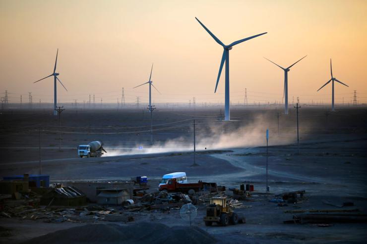 A wind farm in China’s Gansu province