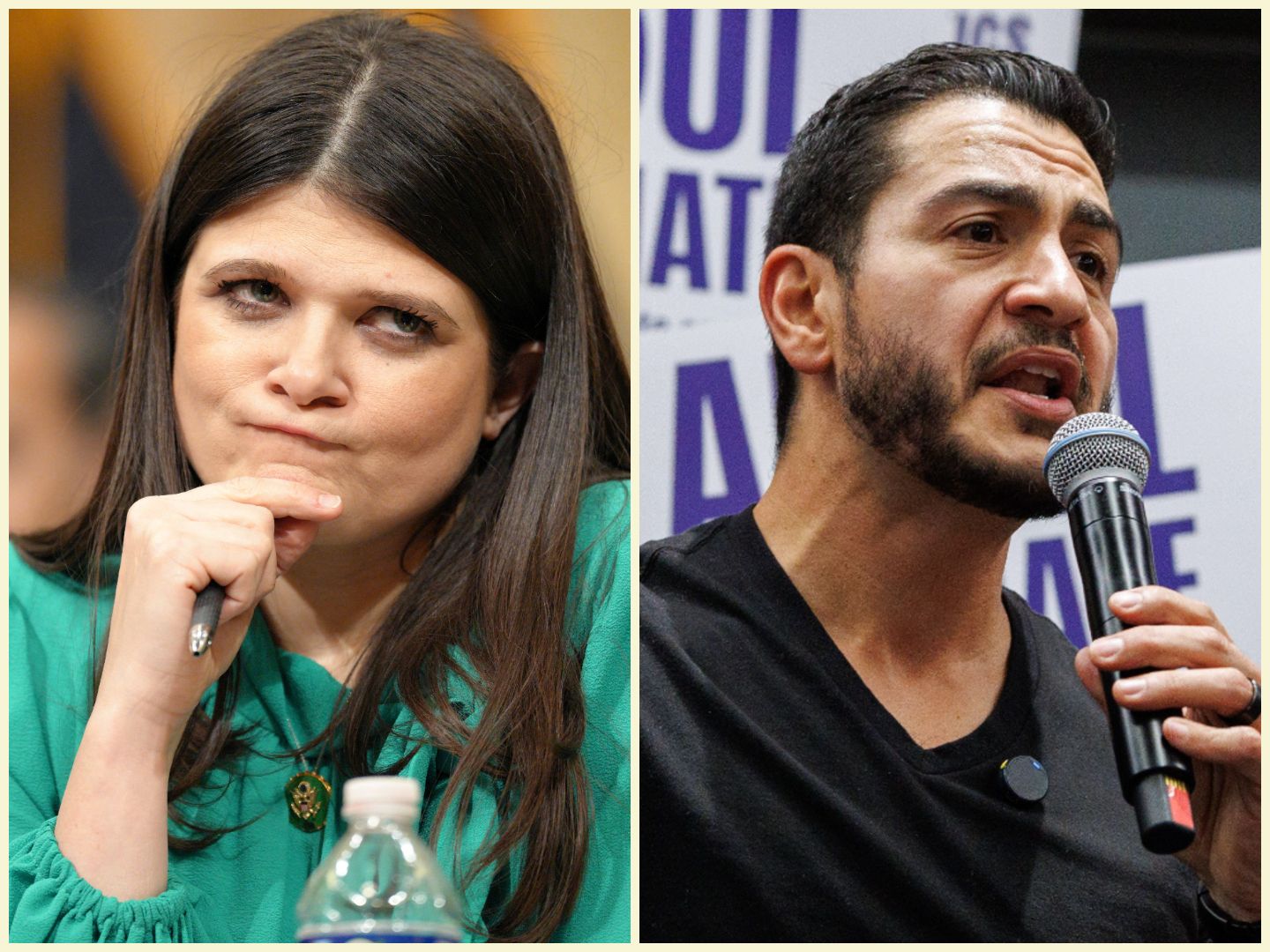 Haley Stevens and Abdul El-Sayed in splitscreen