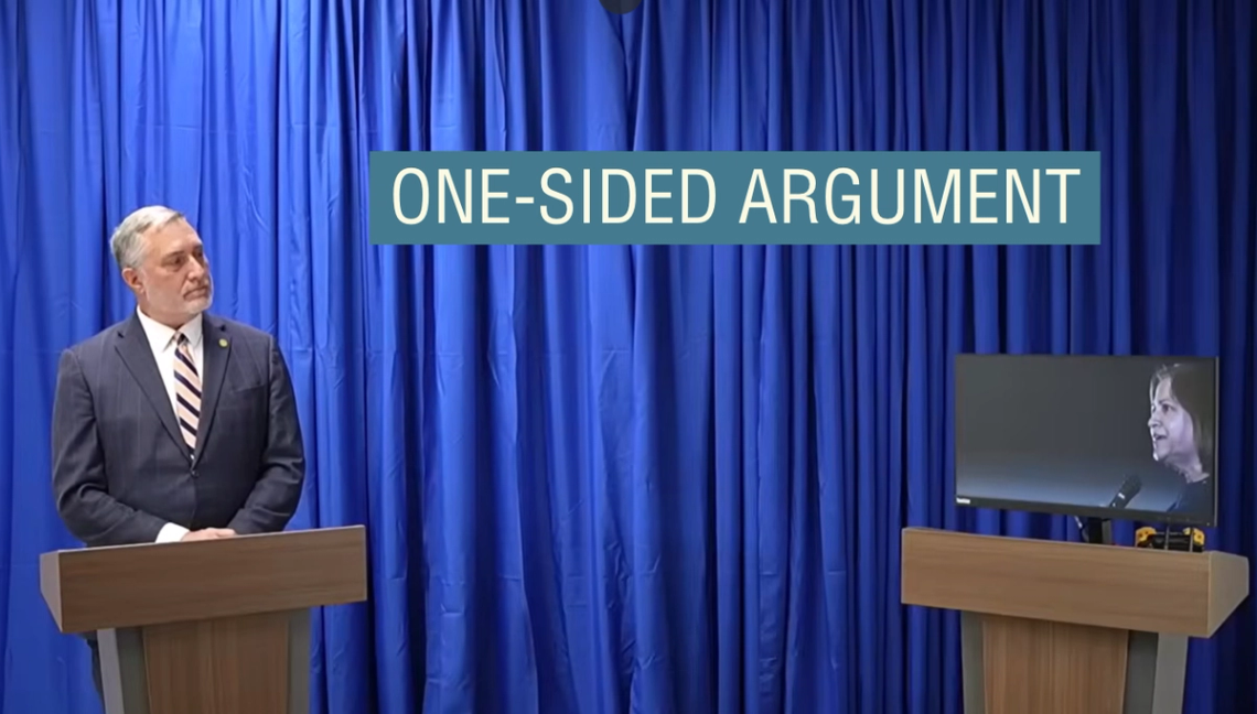 John Reid debating an AI version of his opponent.