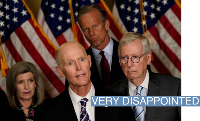 A group of Republican Senators look concerned. September 7, 2022. 