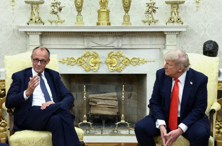 German Chancellor Friedrich Merz and US President Donald Trump in the Oval Office.