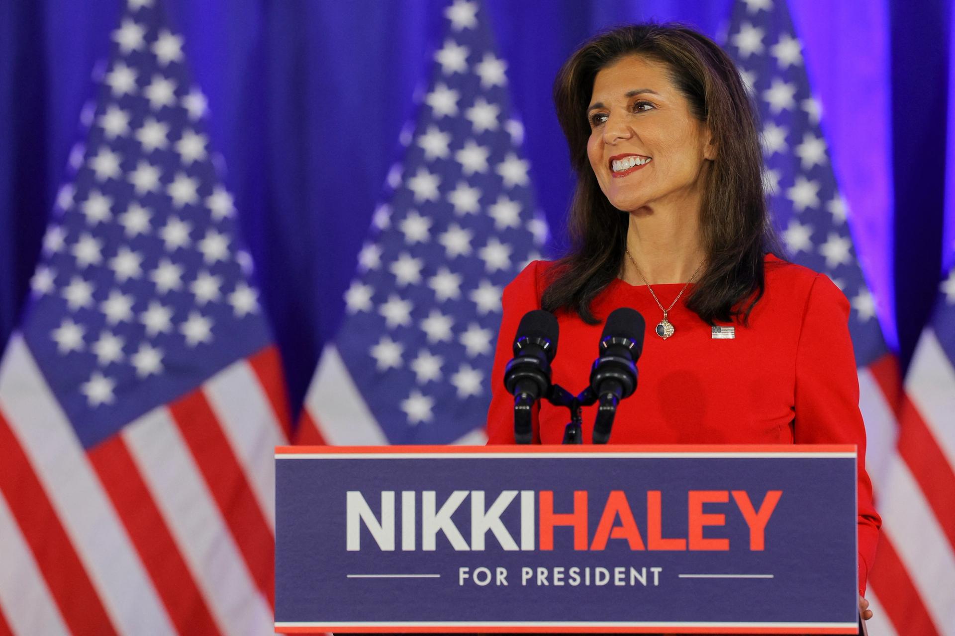 Republican presidential candidate and former U.S. Ambassador to the United Nations Nikki Haley speaks as she announces she is suspending her campaign, in Charleston, South Carolina, on March 6, 2024.