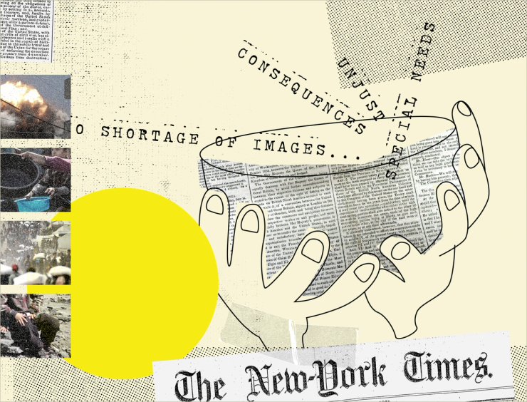 A graphic representing the New York Times’ coverage of starvation in Gaza.