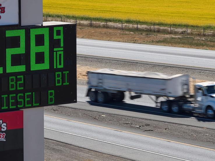 Diesel prices in California, US