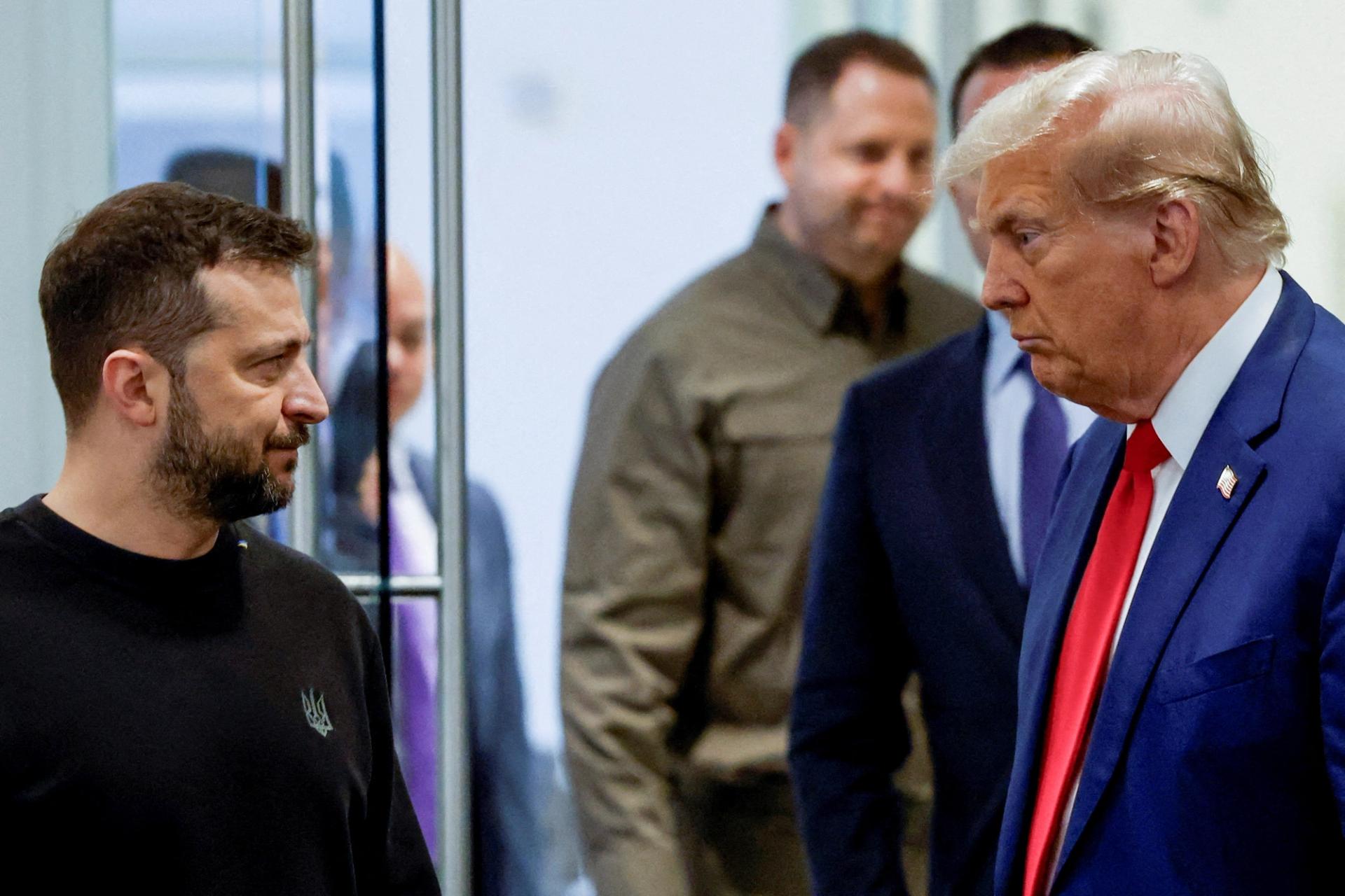 Donald Trump and Ukraine’s President Volodymyr Zelenskyy meet at Trump Tower in New York City