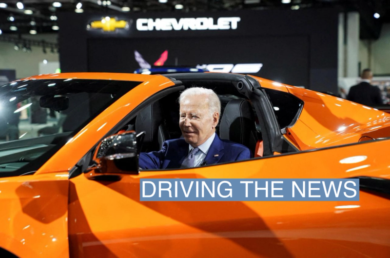 Joe Biden at the 2022 Detroit Auto Show.