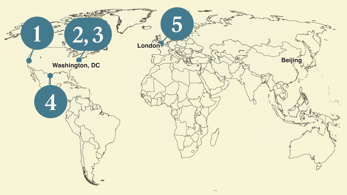 A map of the world.