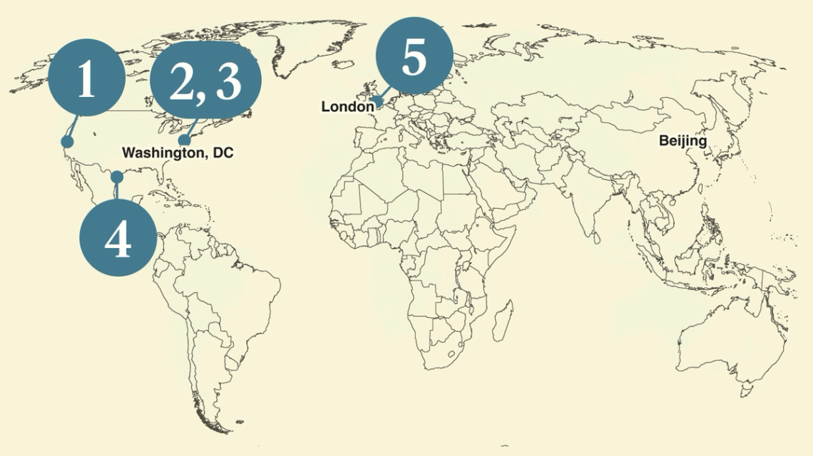 A map of the world.