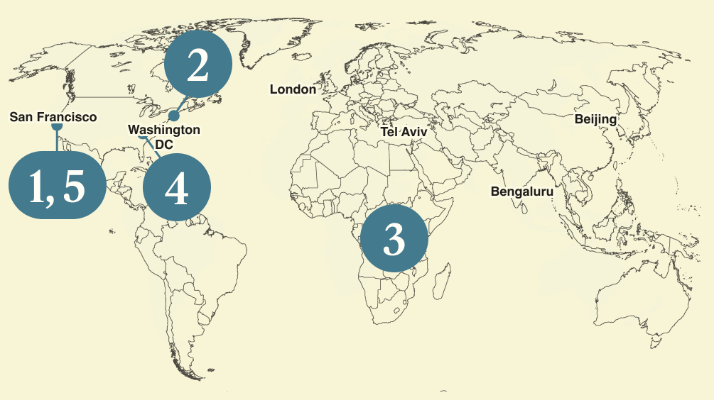 A map of the world.