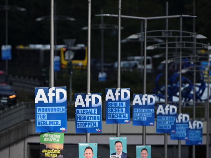 Election campaign posters of the Alternative for Germany party.