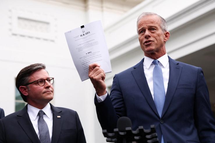 House Speaker Mike Johnson and Senate Majority Leader John Thune