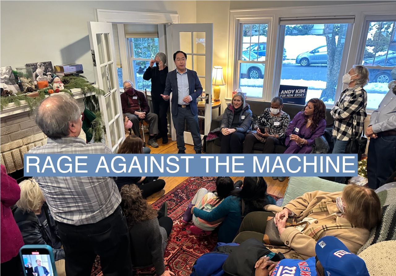 Rep. Andy Kim, D-N.J., speaks to voters in West Orange, N.J. in January.