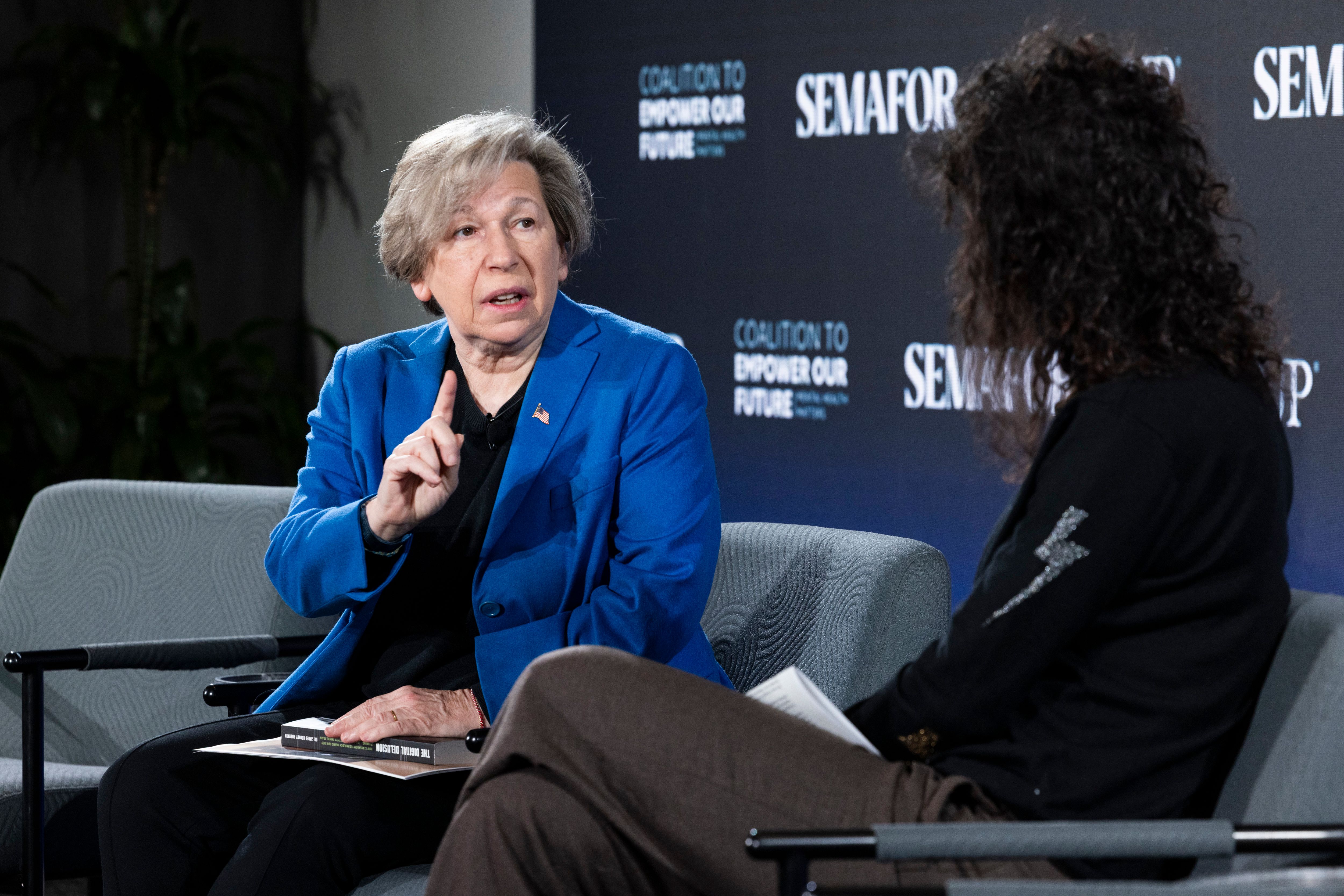 Randi Weingarten speaking at Semafor’s State of Happiness event. 