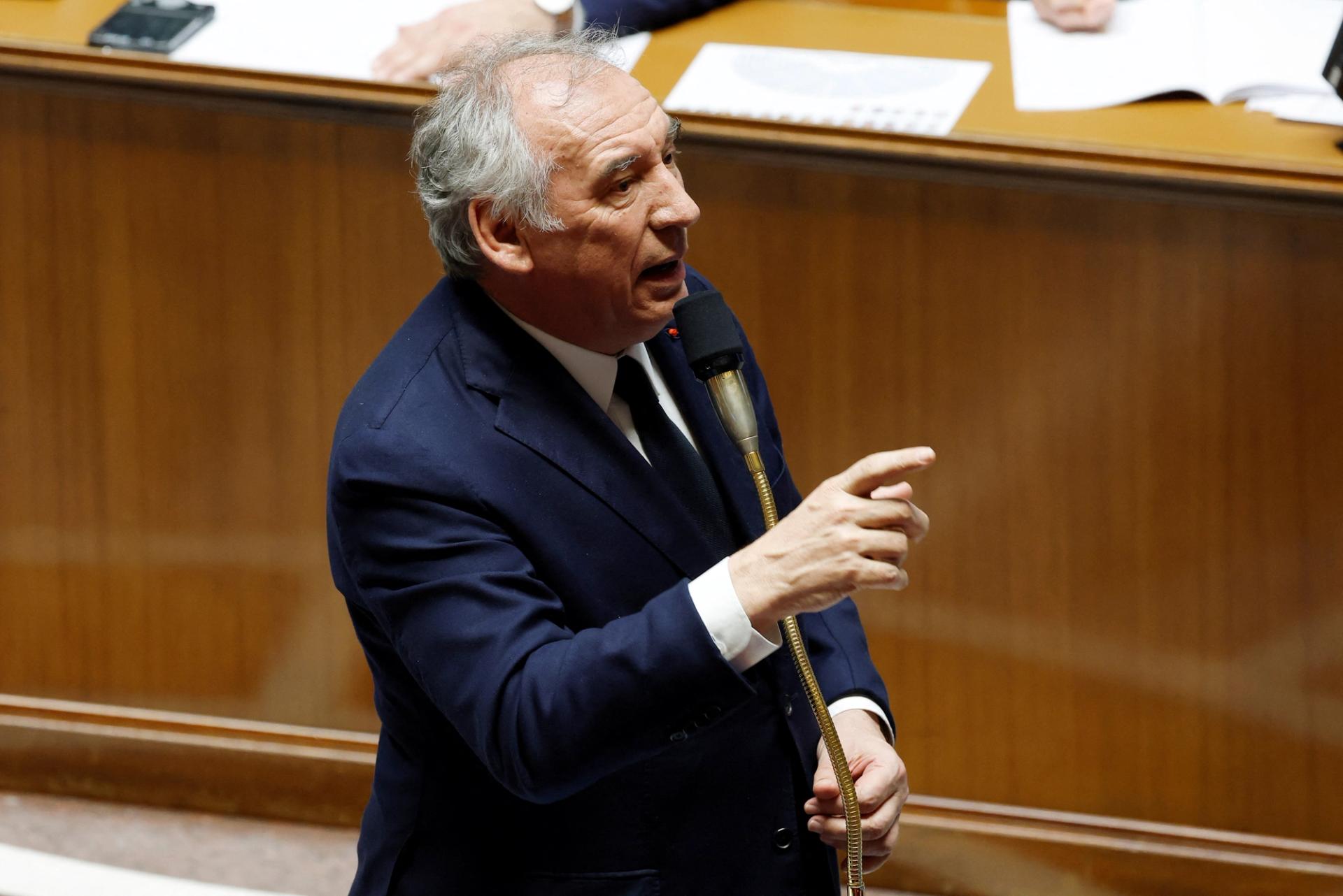 Francois Bayrou speaks in the National Assembly