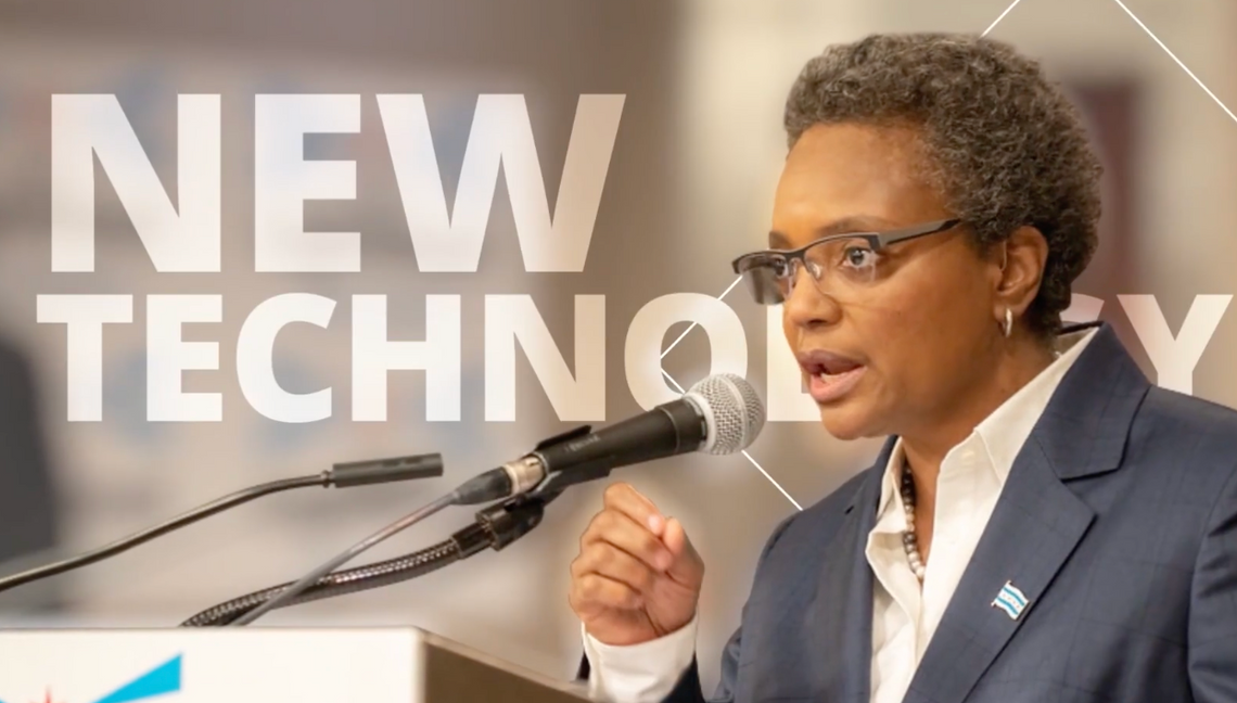 A still from an ad for Chicago Mayor Lori Lightfoot's campaign.
