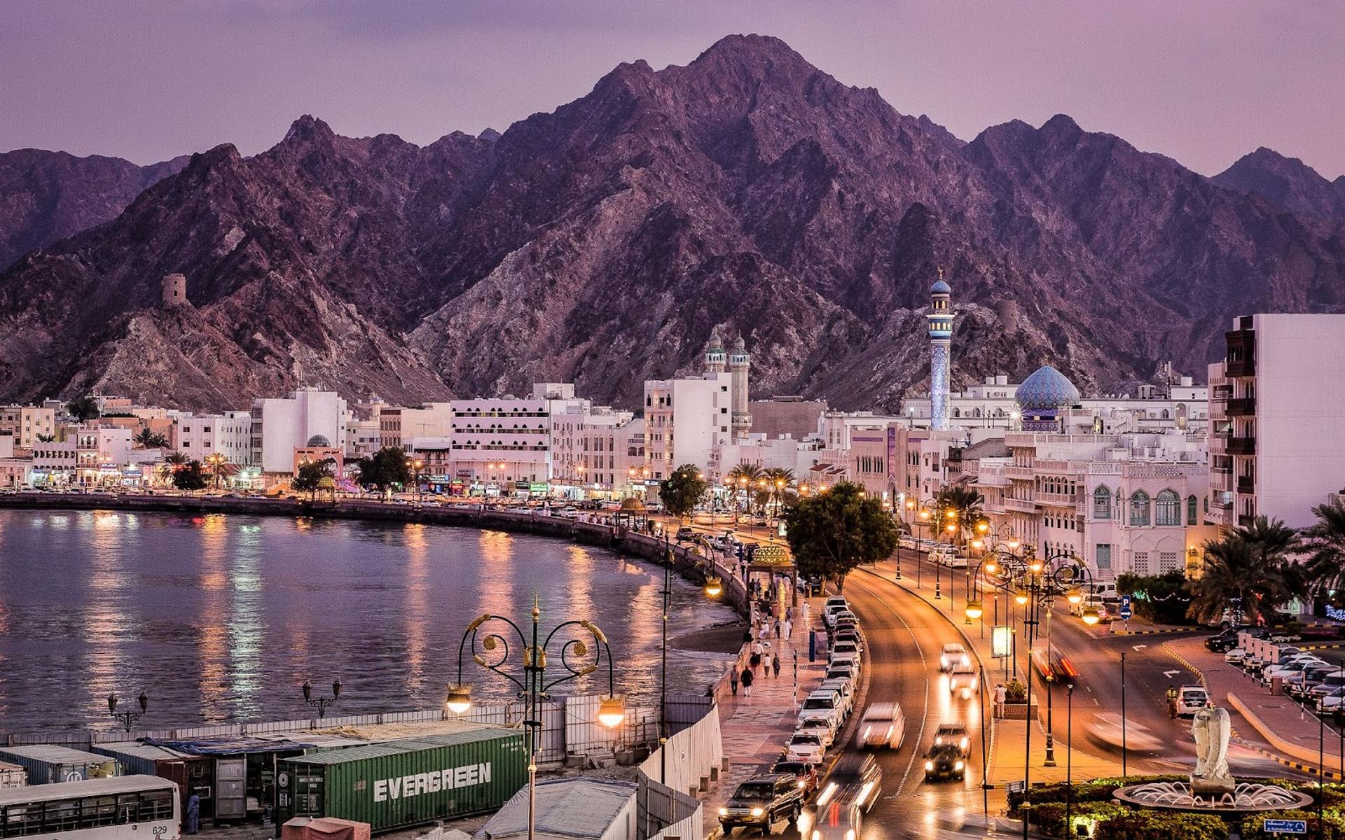 Muscat skyline, near the old city of Muscat.