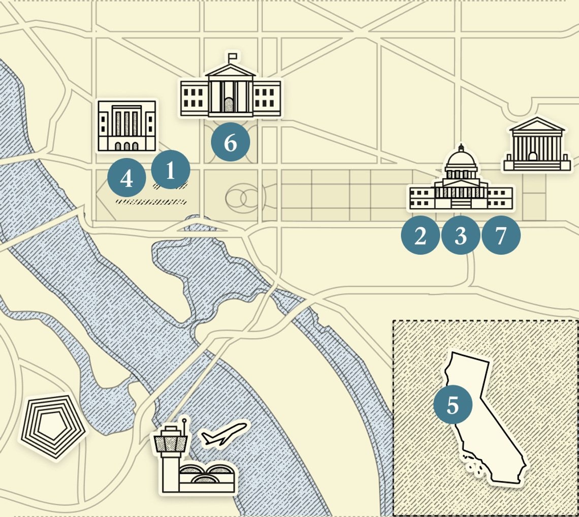 A numbered map of DC.