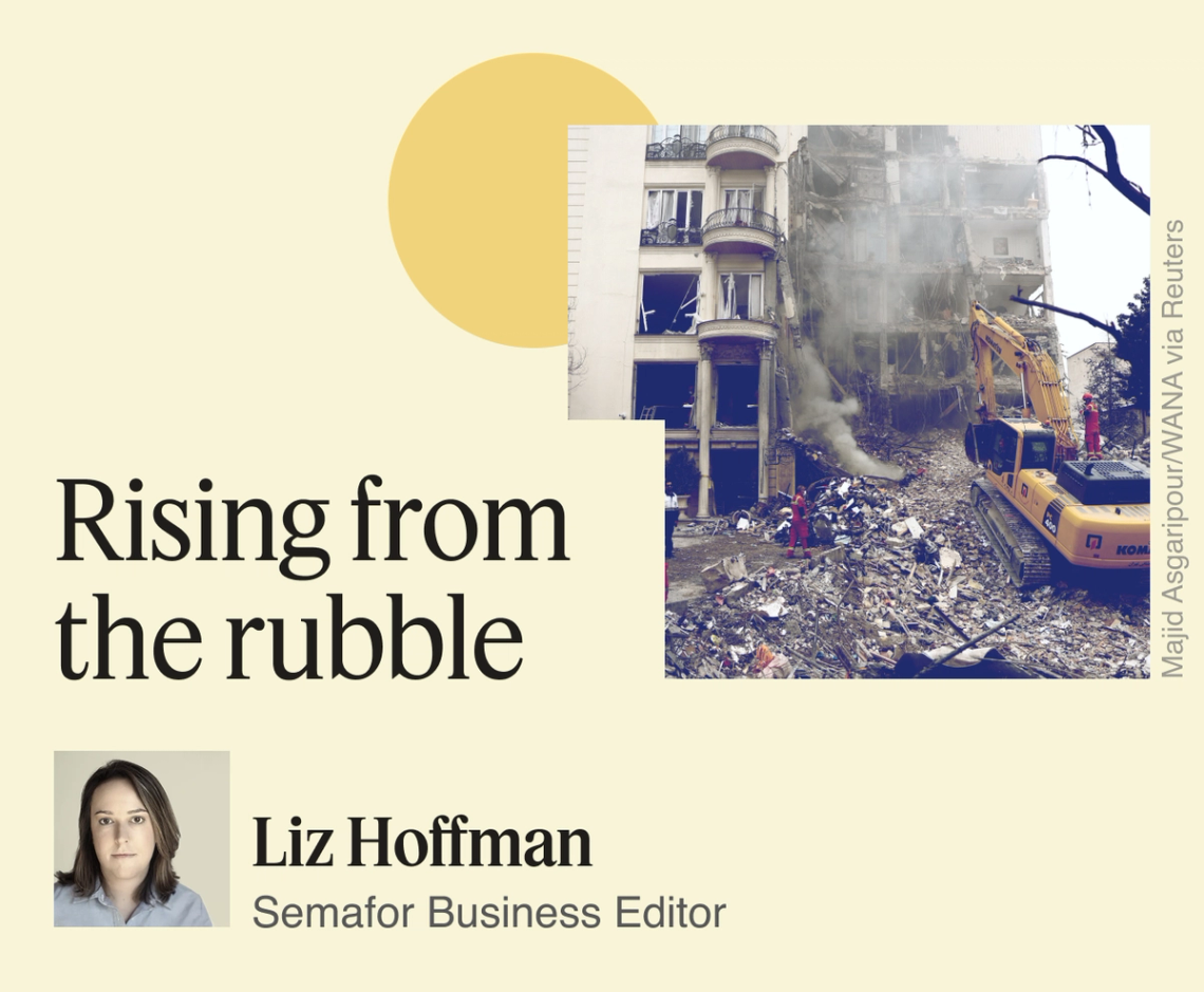 Rising from the rubble.