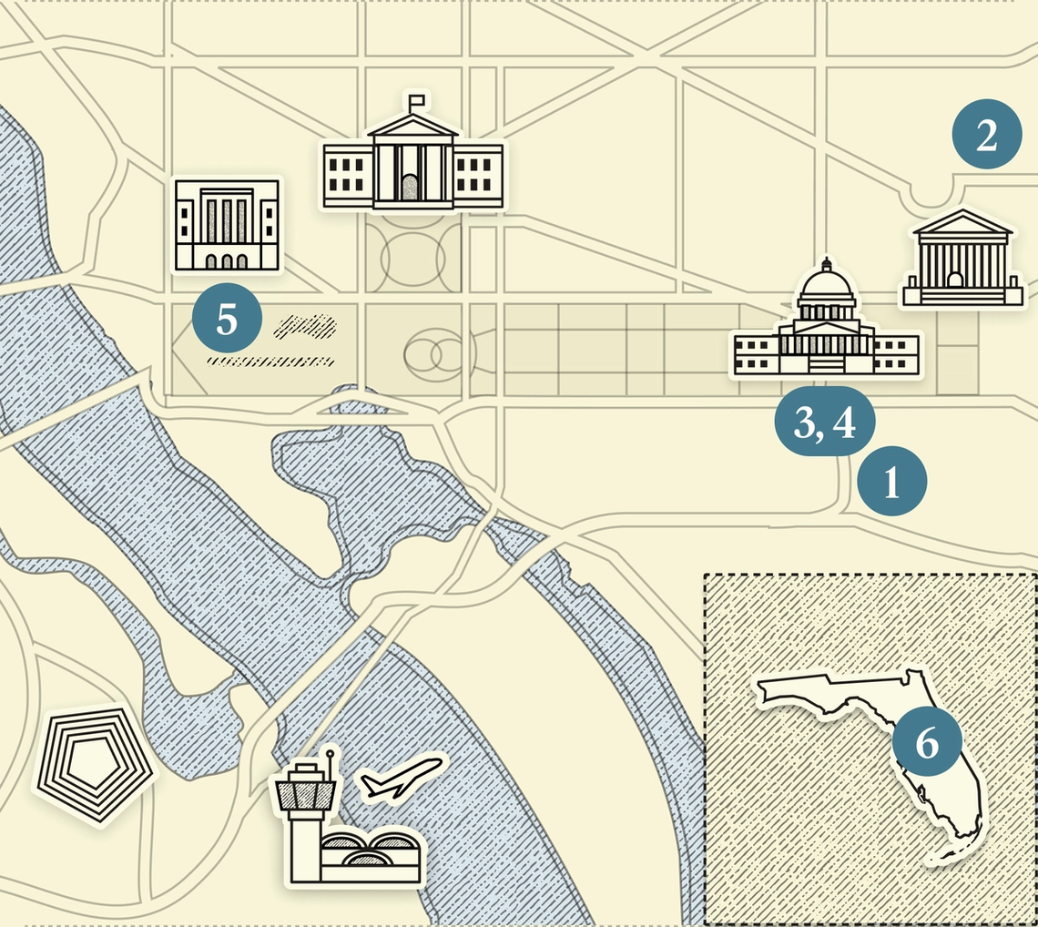 A numbered map of DC.